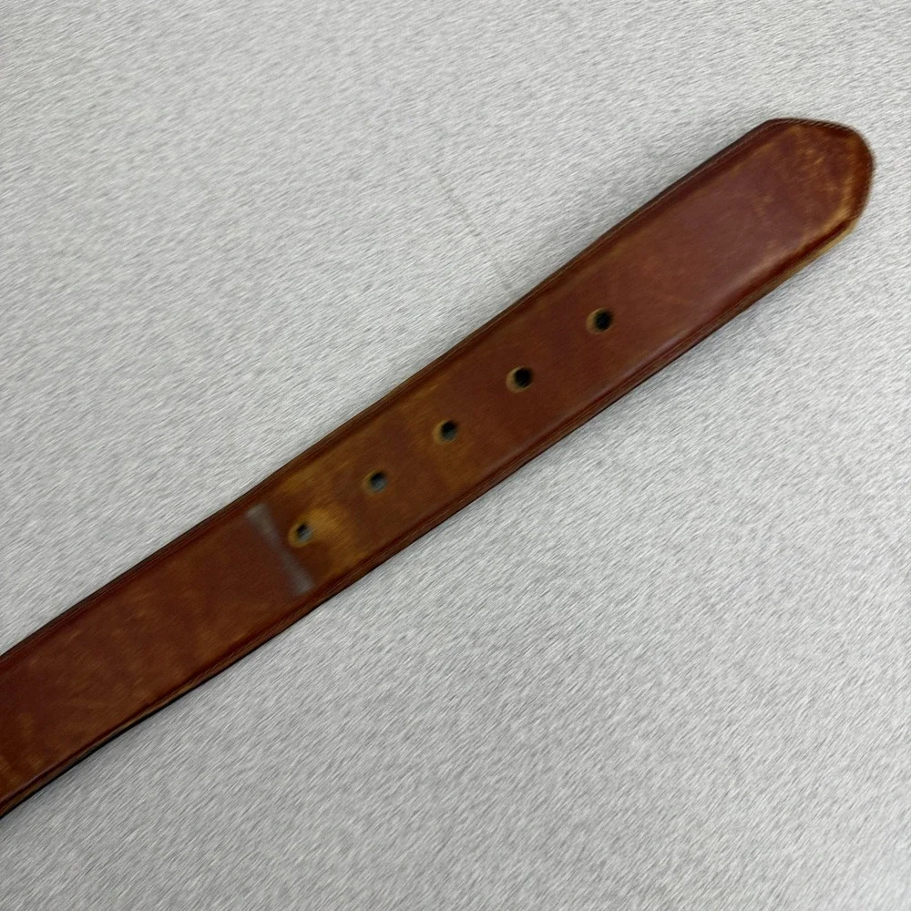 Honest Belt Mens 38? Brown Leather Silver Buckle Distressed Brighton Casual 1.5